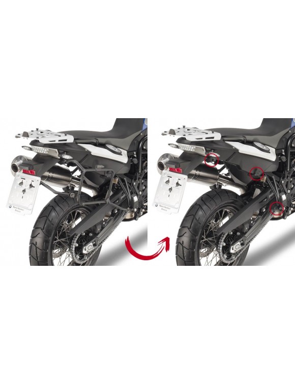 exiones soporte rack lateral GIVI PLR5103 BMW F650/700/800 GS Extracción rápida - 2