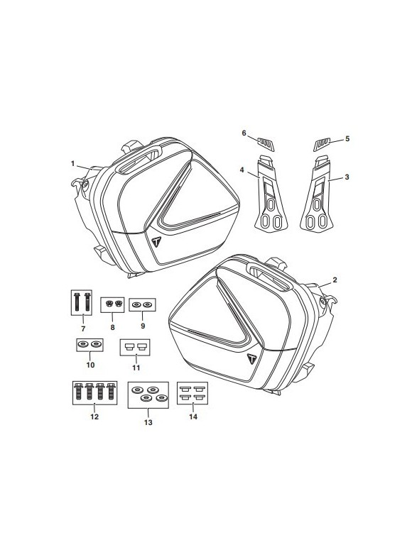 Couple Kit Sacs rigides latéraux,28 + 28L,A9500891 Triumph Tiger 660 Sport My22 - 4 Couple Kit Sacs rigides latéraux,28 + 28L,A9500891 Triumph Tiger 660 Sport My22 - 4