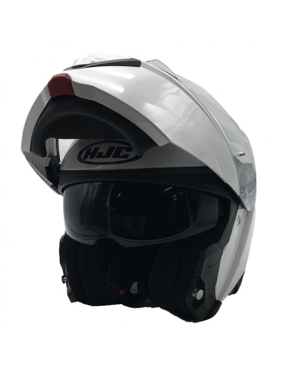 Casco moto modulare HJC i90 monocolore bianco perla lucido - 2