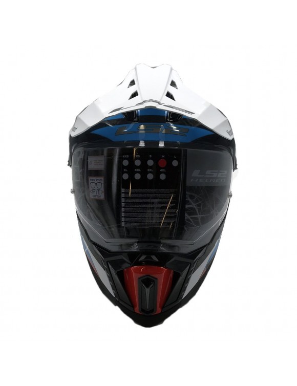 Casco moto integrale in carbonio LS2 mx701 Explorer c frontier nero/blu lucido - 3