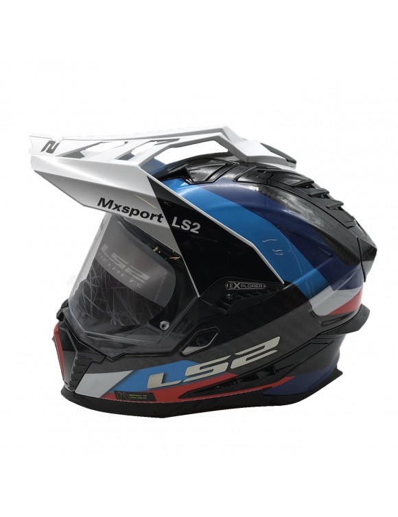 Casco LS2 MX701 Explorer Carbono Frontier Azul/Rojo -06