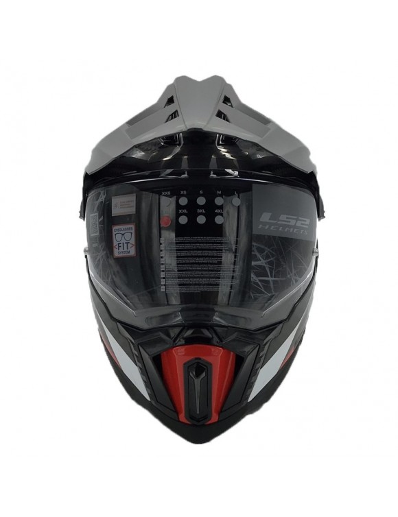 Casque moto carbone intégré LS2 MX701 Explorer C Frontier Titanium Red - 5