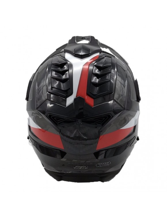 Casque moto carbone intégré LS2 MX701 Explorer C Frontier Titanium Red - 6