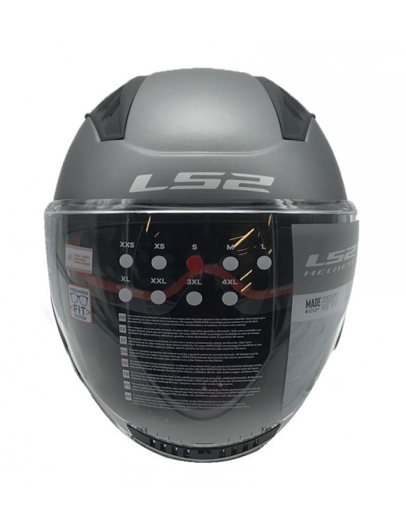 Motorcycle helmet Jet LS2 OF600 Dark gray matte cot