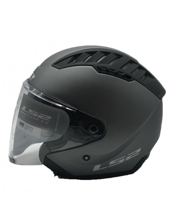 Motorcycle helmet Jet LS2 OF600 Dark gray matte cot