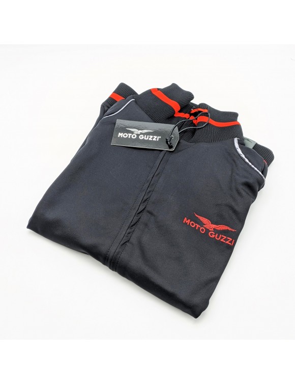 Sweat-shirt à zip Moto Guzzi "Classic" Noir/Rouge 606483m - 2