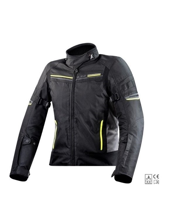 Veste moto tournée 3 saisons imperméable ls2 ombre Lady noire Titane/jaune - 4