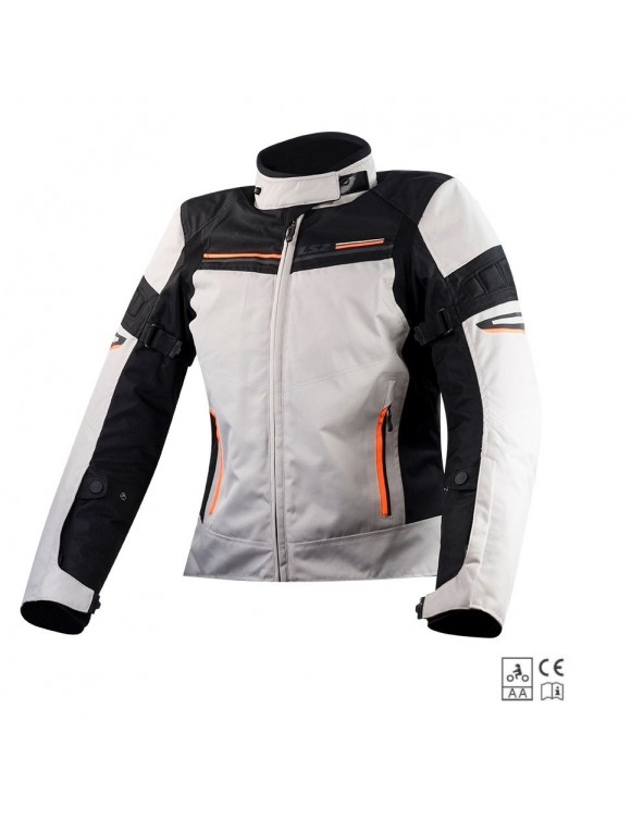 Veste moto Femmes Touring 3 saisons imperméable ls2 ombre gris/orange fluo - 4