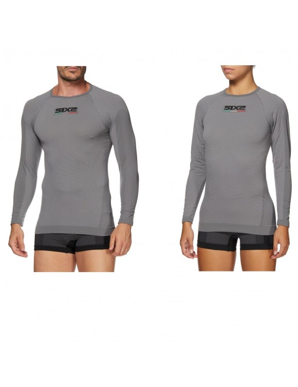 Unisex Crew-Hals Intime Strick-Langärmeln Six2 dunkelgrau TS2-2 - 3 Unisex Crew-Hals Intime Strick-Langärmeln Six2 dunkelgrau TS2-2 - 3