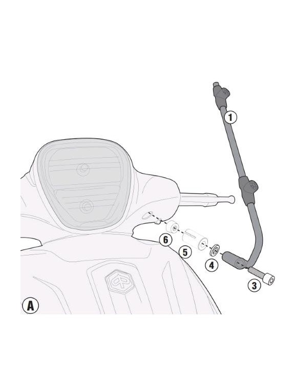 Voll-Windschutzscheiben-Kit GIVI 5612A + PIAGGIO MEDLEY 125-150 Angriffe - 4 Voll-Windschutzscheiben-Kit GIVI 5612A + PIAGGIO MEDLEY 125-150 Angriffe - 4