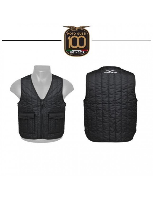 Gilet d'été,Moto Guzzi officiel 100e anniversaire,noir,fermeture à glissière - 2