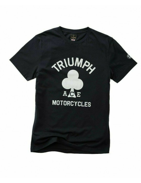 T-shirt T-shirt Biker T-shirt 100% Noir Coton Triumph Finchley Ace Cafe