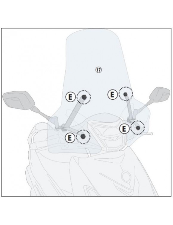 Kit pare-brise complet GIVI 7057A + SYM HD 300 pièces jointes(à partir 2019) - 3