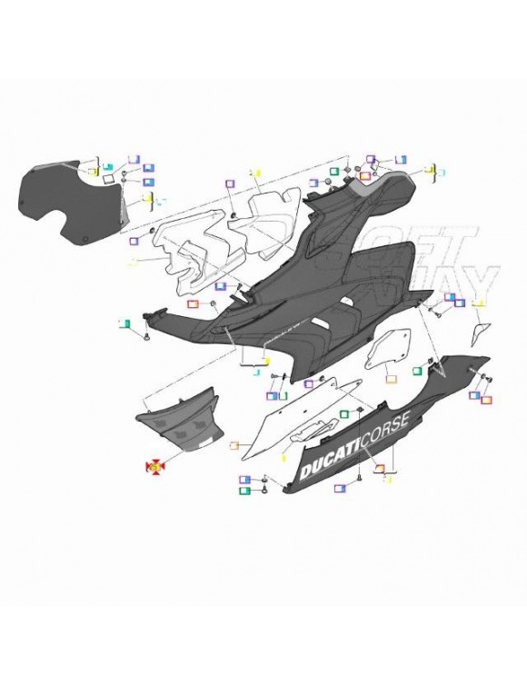 Aile gauche la coque décalque4381e581a,Ducati Panigale V4(à partir 2021) - 2