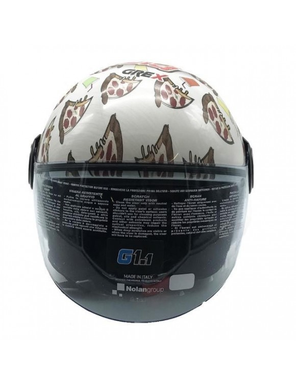 Casco moto Niños Policarbonato Grex G1.1 Ilustraciones Pizza Party 053 - 2