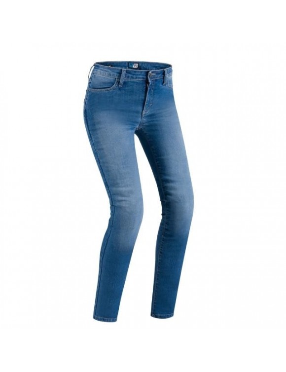 Pantaloni Jeans Moto da Donna Promojeans con Protezioni Skinny Blue SKIB18
