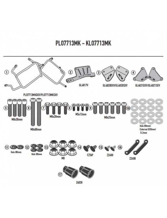 Kit Portavaligie Laterale Givi Plo Mk Monokey Ktm Super