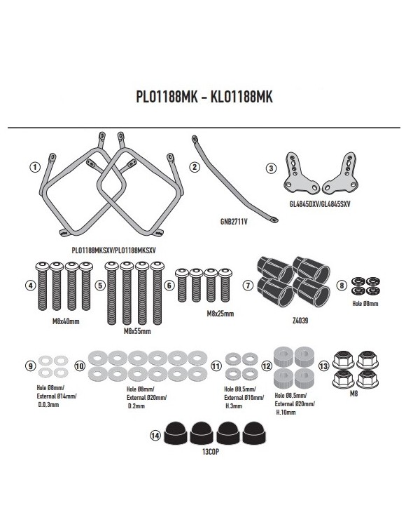 Kit portavaligie laterale GIVI plo1188mk Monokey Honda X-ADV 750 (dal 2021) - 1