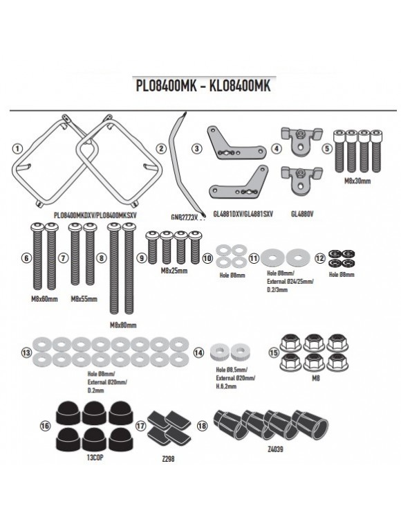 GIVI PLO8400MK Kit Single-Free Harley-Davidson Pan America-Koffer - 2