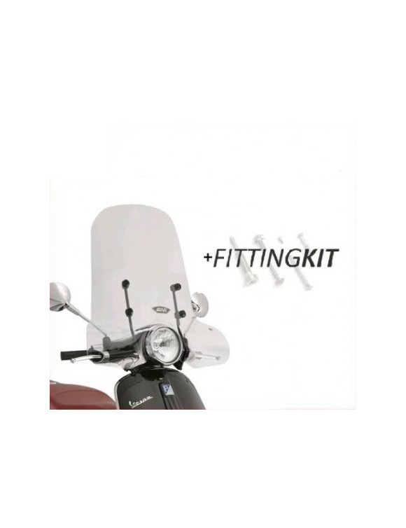 Kit pare-brise complet Givi 5608A + Piaggio Vespa Printemps 50-125-150 Attaques - 1 Kit pare-brise complet Givi 5608A + Piaggio Vespa Printemps 50-125-150 Attaques - 1