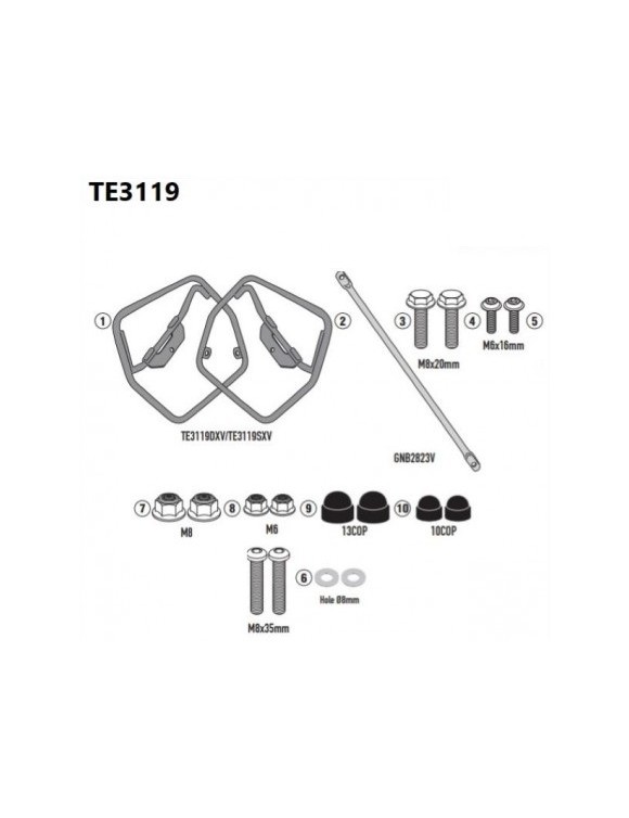 Kit cadres GIVI TE3119 sacs latéraux Easylock/Soft,Suzuki GSX S1000 - 1