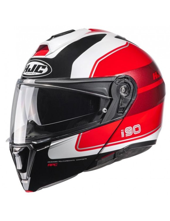 Modular motorcycle helmet Polycarbonate HJC I90 Wasco Mc1 Red Black White,