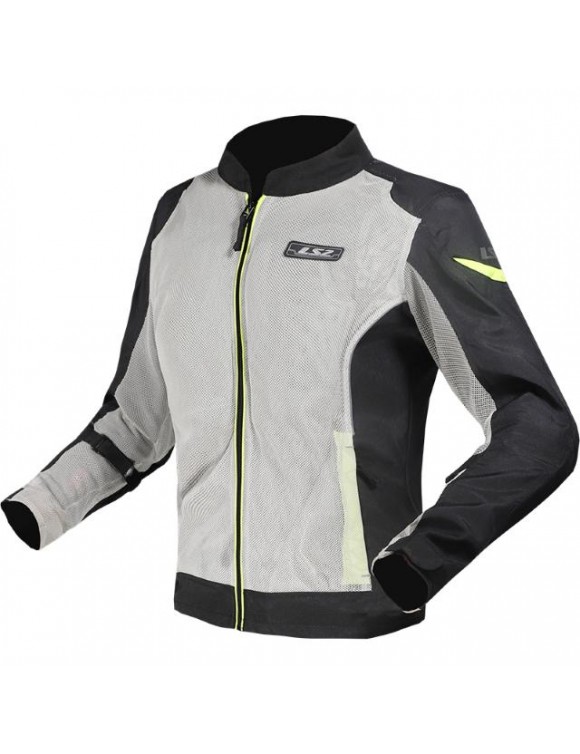 Chaqueta moto mujer verano en tela transpirable LS2 Airy Lady Grey Gray Amarillo - 1
