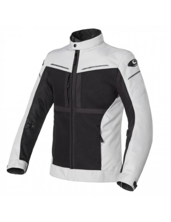 Giacca moto donna estiva tessuto Clover Netstyle-2 lady nero argento 1785-n/arg - 1