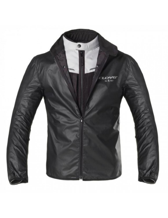 Giacca moto donna estiva tessuto Clover Netstyle-2 lady nero argento 1785-n/arg - 2