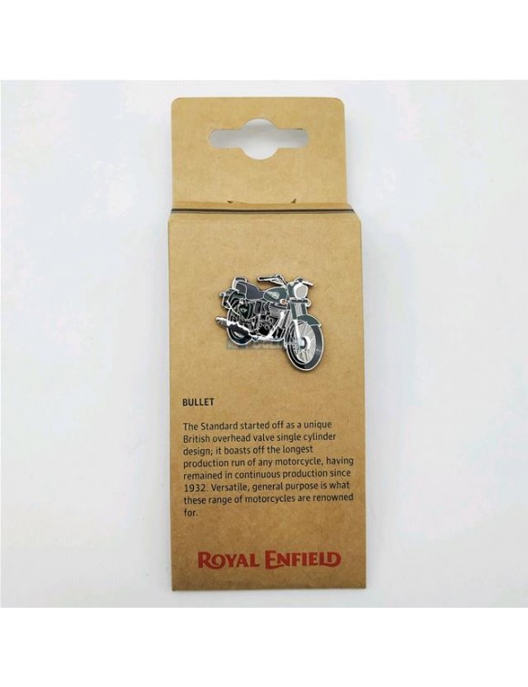 Royal Enfield Bullet jacket/bag pin,Silver/Green