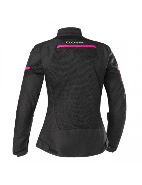 Giacca Moto da Donna Estiva Sportiva Clover Airjet-5 Lady Nero Fucsia 1783-N/FU - 2