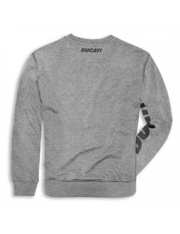 Felpa da uomo in cotone girocollo con logo Ducati grigia 98770339 - 2