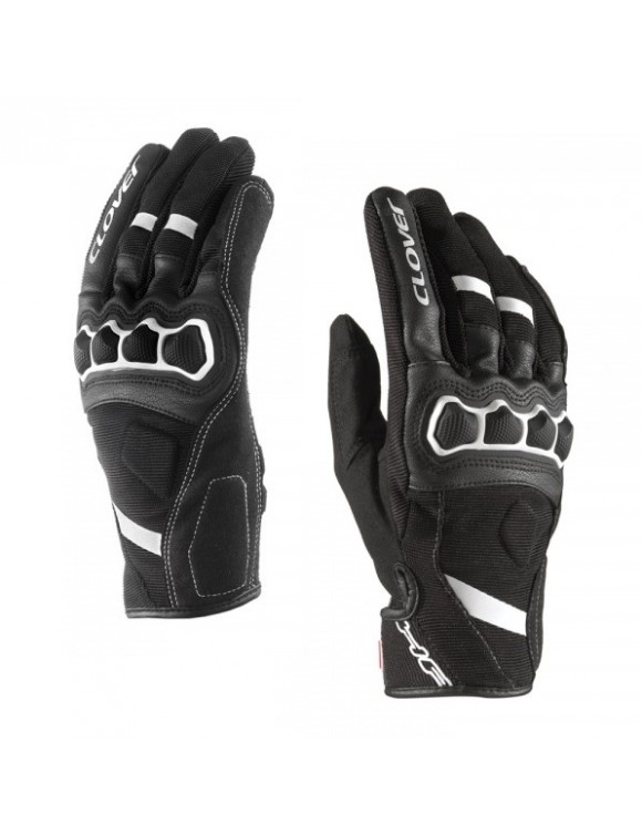 Gants Moto Été Homme Sportifs Clover Airtouch-2 Noir/Blanc 1112-N/B - 4 Gants Moto Été Homme Sportifs Clover Airtouch-2 Noir/Blanc 1112-N/B - 4