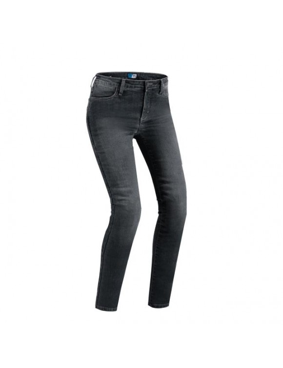Pantaloni Jeans Moto da Donna Promojeans con Protezioni Skinny Grigio SKIN21