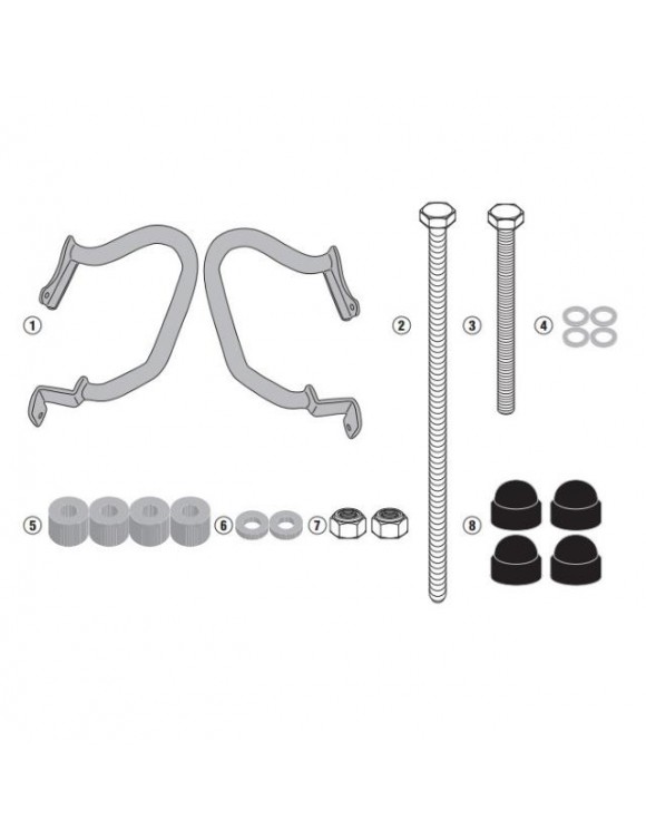 Kit paramotore tubolare, nero, GIVI tn9150 per Fantic Caballero Scrambler 500 - 1