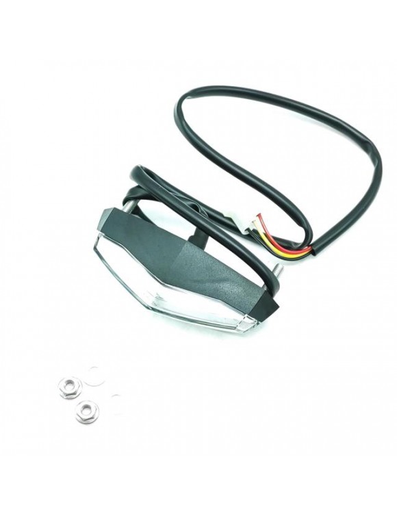 Fanale Posteriore A LED Progress Line Brisk 2 Per Moto - 12V Con Luce Targa - Vetro Colorato Omologato - Dimensioni 84x22x39 Mm