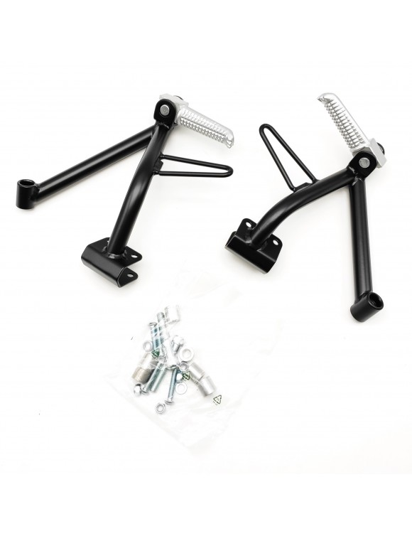 Set Poggiapiedi Passeggero Zincati Nero Per MZ ETZ 125, 150, 250, 251, 301 - Ricambio Originale (Destro E Sinistro)
