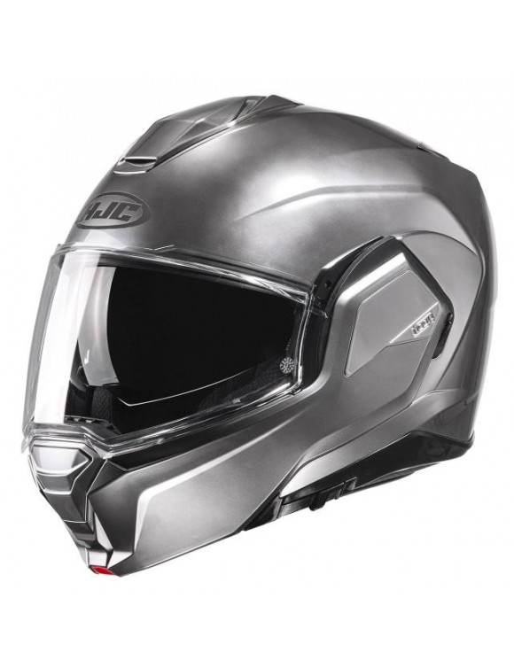 Casco moto modulare HJC i100 solid hyper silver lucido 188324 - 1