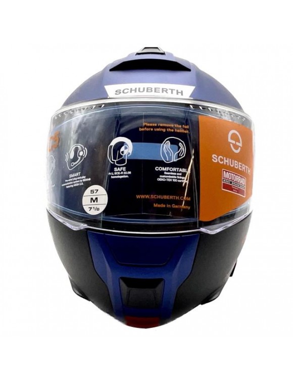 Casco de motocicleta modular Schuberth C5 Eclipse azul/negro mate - 2