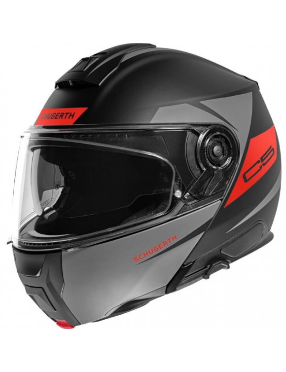 Casco moto modulare Schuberth C5 eclipse antracite/rosso/nero opaco