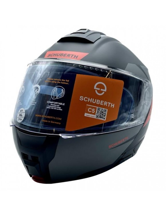 Casco de motocicleta modular Schuberth C5 Eclipse antracita/rojo/negro mate - 2