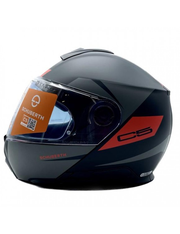 Casco de motocicleta modular Schuberth C5 Eclipse antracita/rojo/negro mate - 5