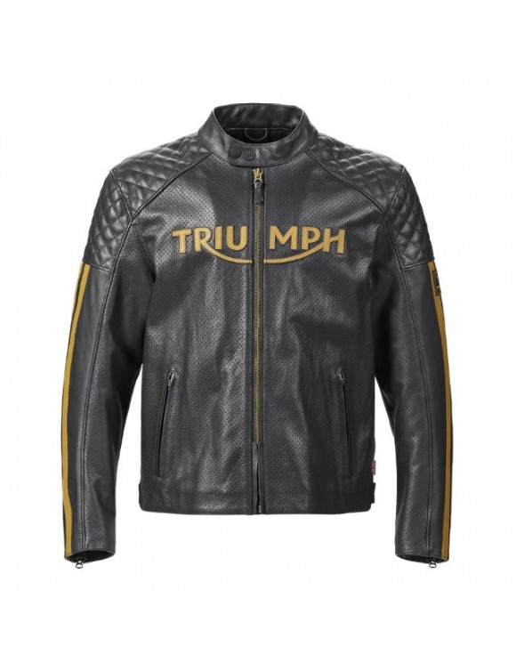 Triumph Braddan Air Race Original Leather Motorcycle Jacket MLES2106 - 1
