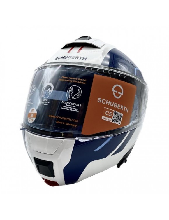 Schuberth C5 Master Blue / White / Glossy Red Modular Motorcycle Casco - 2