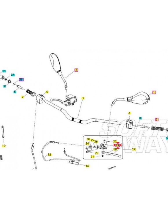 Clutch -Hebelunterstützung, Original -Ersatzteil für Benelli BN 125 (40085K060010) - 5 Clutch -Hebelunterstützung, Original -Ersatzteil für Benelli BN 125 (40085K060010) - 5