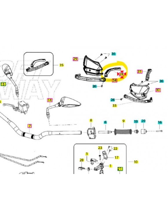 Soporte de protección de la mano derecha Soporte externo, original para Benelli TRK 502 / TRK 502X - 3 Soporte de protección de la mano derecha Soporte externo, original para Benelli TRK 502 / TRK 502X - 3