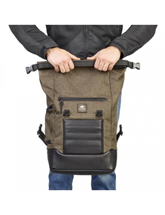 Sac latéral convertible en sac à dos de moto, Kappa RB105, universel, vert olive - 5