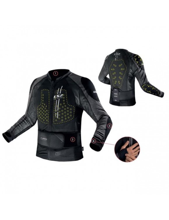 Giacca moto 4 stagioni da uomo LS2 x-armor nero/argento 64160f0112 - 2 Giacca moto 4 stagioni da uomo LS2 x-armor nero/argento 64160f0112 - 2