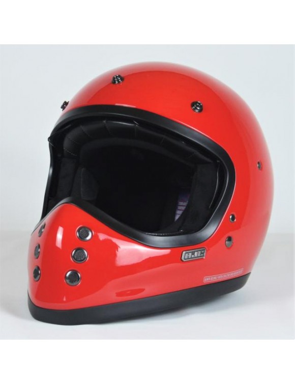 Casco de motocicleta de cara completa en fibra de vidrio HJC V60 Deep Red Glossy - 3