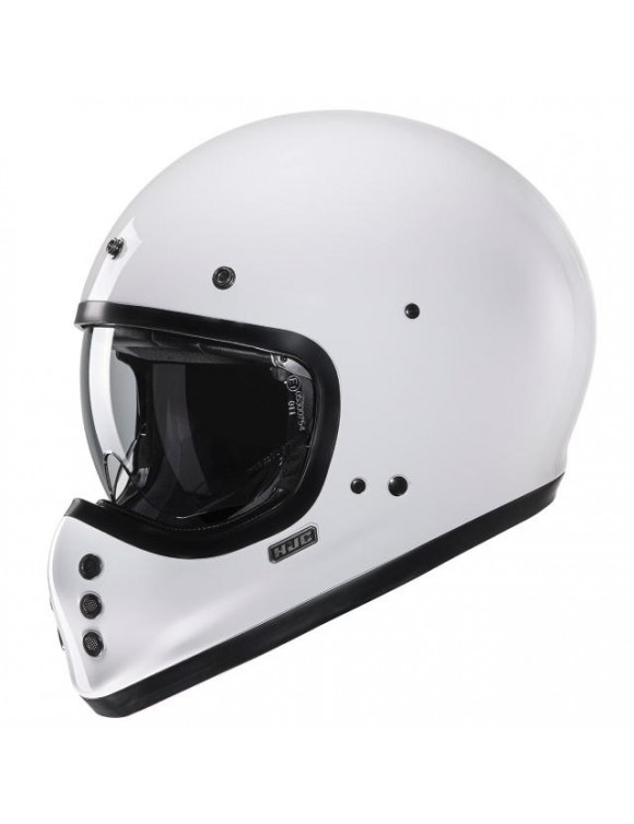 HJC v60 glossy white fiberglass full face motorcycle helmet